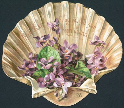 Violetas em Clam Shell, Cartão de Ano Novo de English School