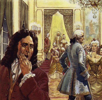 Voltaire freqüentava a corte com freqüência, mas nunca foi feliz lá de English School