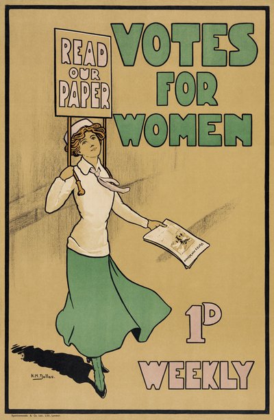 Votes for Women, de The Suffragette, pub.1912 (litografia a cores) de English School