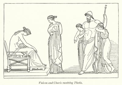Encontro Vulcano e Charis Thetis (litho) de English School