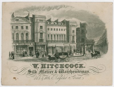 W Hitchcock, cartão de comércio de English School