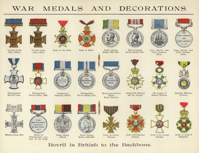 Medalhas de guerra e decorações de English School