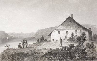 O quartel-general de Washington, perto de Newburgh, da "Galeria de Retratos Históricos", publicado em 1880 de English School