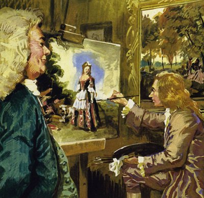 Watteau pintando a dança de English School