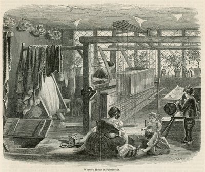 Tecelões em casa em Spitalfields de English School