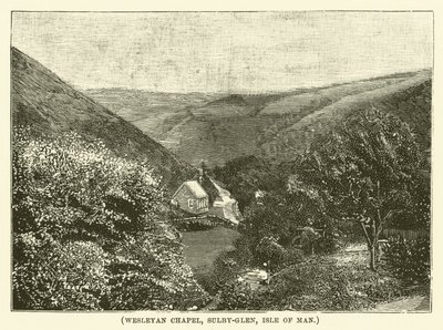 Capela Wesleyana, Sulby-Glen, Ilha de Man (gravura) de English School