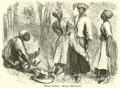 Índias Ocidentais, Menestrel Negro (gravura) de English School