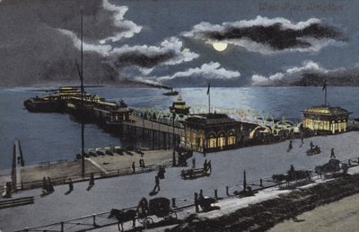West Pier, Brighton, Sussex (litografia a cores) de English School