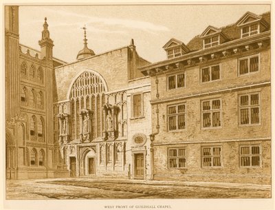 Frente oeste da capela de Guildhall, Londres de English School