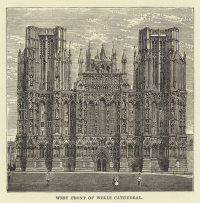 Frente oeste da Catedral de Wells de English School