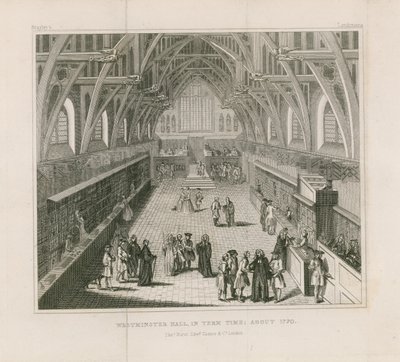 Westminster Hall em período de tempo, cerca de 1770 de English School