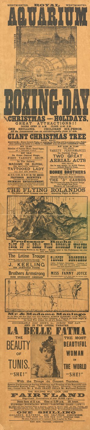 Aquário Real de Westminster. Propaganda de English School