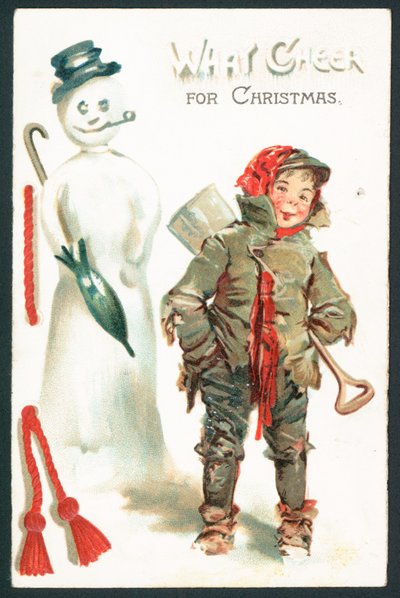 Que alegria para o Natal - cartão de Natal vitoriano de English School