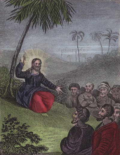 Que dores Jesus tomou, para ensinar... (gravura colorida) de English School