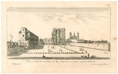 Whitehall. Gravura por Israel Silvestre, 1640 de English School