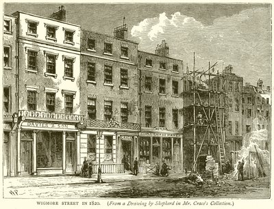 Rua Wigmore em 1820 de English School