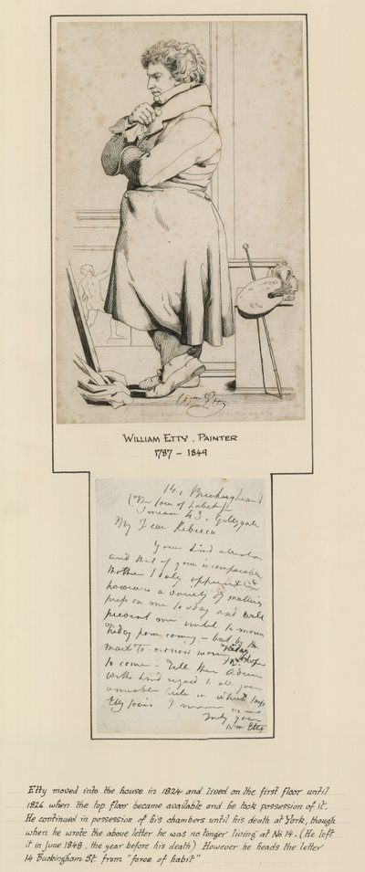 William Etty que morava no número 14 da Rua Buckingham de English School