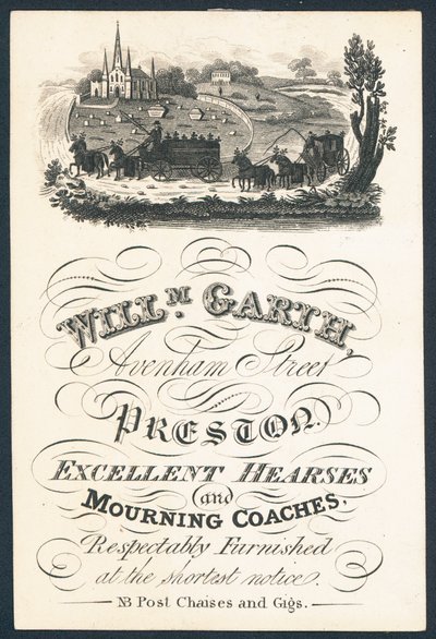 William Garth, fornecedor de excelentes carros funerários e ônibus de luto de English School