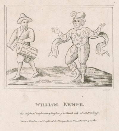 William Kempe, o intérprete original de Dogberry em Muito Barulho por Nada de English School