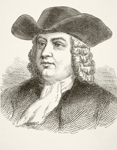 William Penn, de "A História Nacional e Doméstica da Inglaterra", de William Hickman Smith Aubrey (1858-1916) publicou Londres, c.1890 de English School
