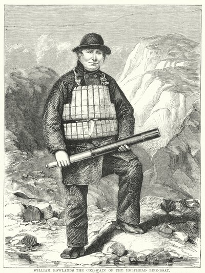 William Rowlands, o timoneiro da Holyhead Life-Boat (gravura) de English School