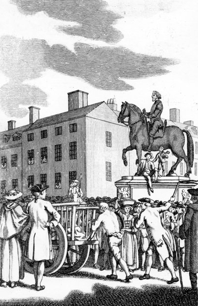 William Stroud, &39;Um homem chicoteado na cauda do carro para pequeno furto de Charing Cross para os Horse Guards&39;, gravado para o Tyburn Chronicle de English School
