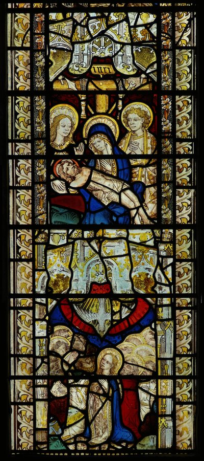 Janela retratando Pieta e o Pentecostes de English School