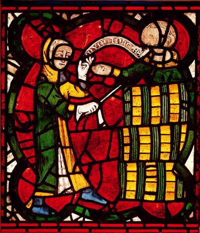 Janela, descrevendo, um, barril, vendedor, c.1300 de English School