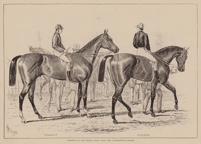 Vencedores do Middle Park Plate e do Caesarewitch Stakes (gravura) de English School