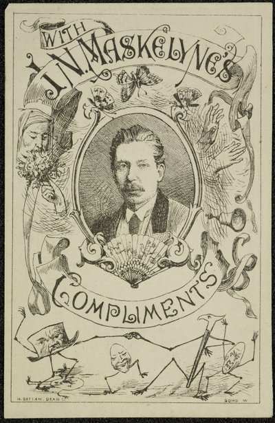 Com os cumprimentos de J. N. Maskelyne, c.1875 (gravura) de English School