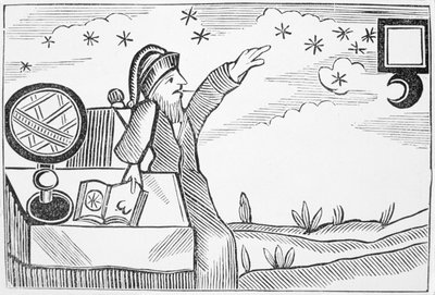 Assistente de consultoria a lua e as estrelas, ilustração de uma coleção de chapbooks sobre esoterica de English School