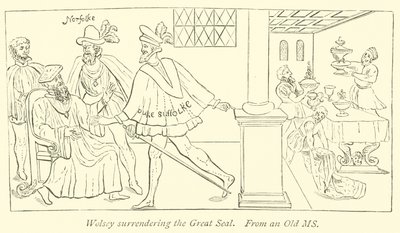 Wolsey entregando o Grande Selo de English School