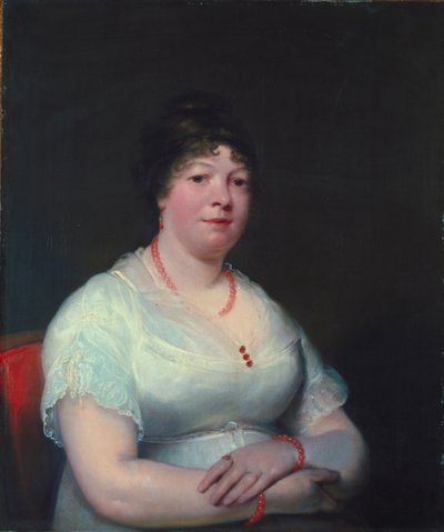 Mulher com jóias de quartzo rosa, c.1810-15 de English School