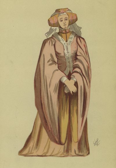 Traje feminino do reinado de Ricardo II de English School