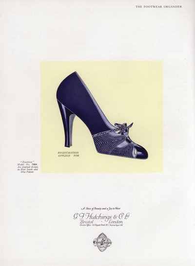Anúncio de sapato feminino, década de 1930 de English School