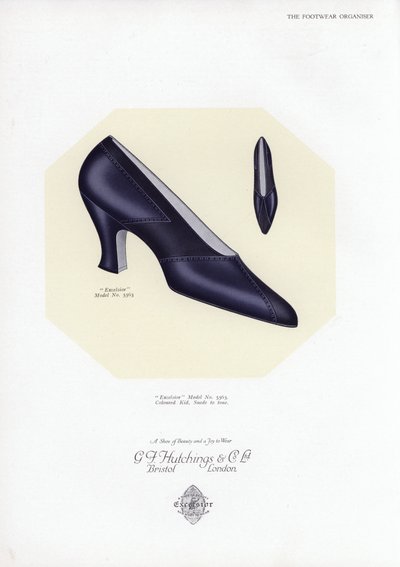 Anúncio de sapato feminino, década de 1930 de English School