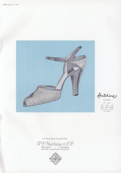 Anúncio de sapato feminino, década de 1930 de English School