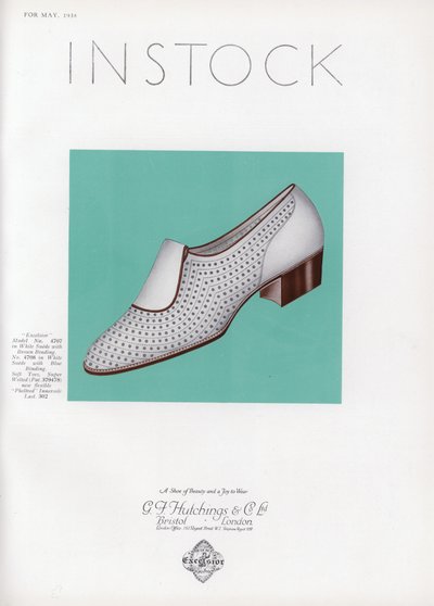 Anúncio de sapato feminino, década de 1930 de English School