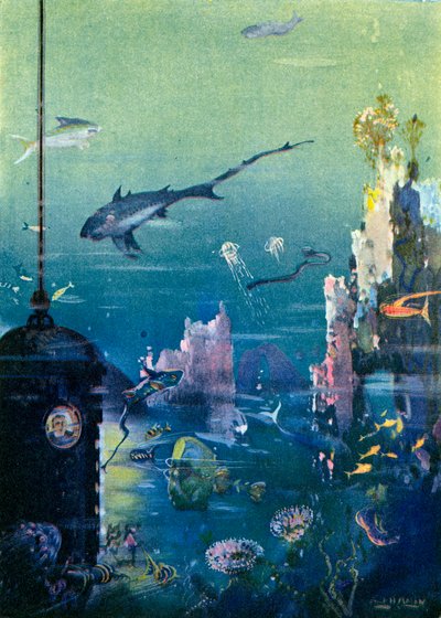 Maravilhas das profundezas (litografia a cores) de English School