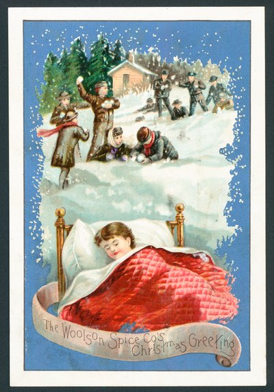 Cartão de Natal da Woolson Spice Company de English School