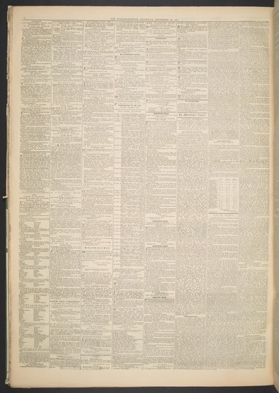 Worcestershire Chronicle, 20 de Setembro de 1871 (papel de jornal) de English School