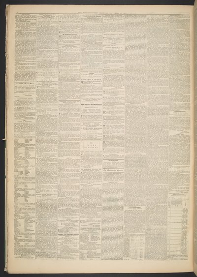 Worcestershire Chronicle, 27 de Setembro de 1871 (papel de jornal) de English School