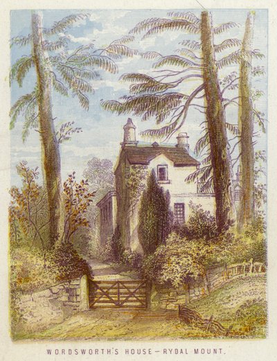 Casa de Wordsworth, Rydal Mount (lito colorido) de English School