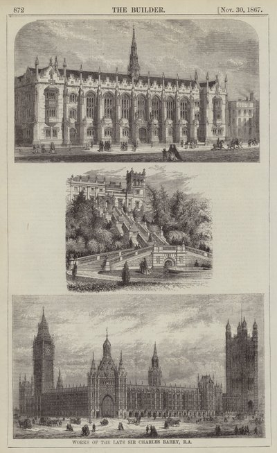 Obras do falecido Sir Charles Barry, RA (gravura) de English School
