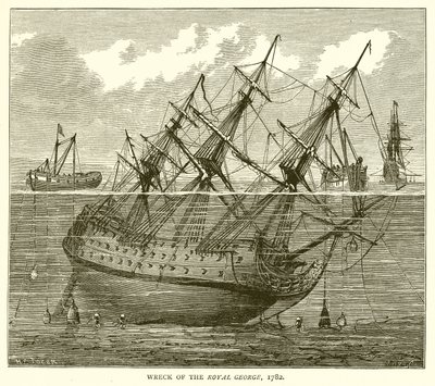Naufrágio do Royal George, 1782 de English School