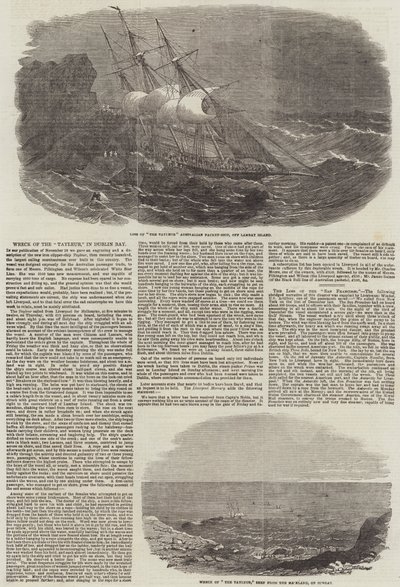Naufrágio do "Tayleur", na baía de Dublin (gravura) de English School