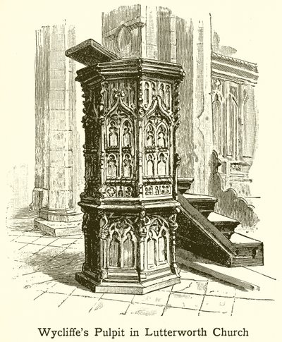 Púlpito de Wycliffes em Lutterworth Church de English School