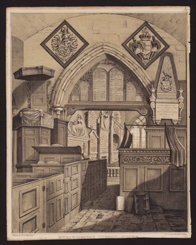 Igreja de Wyrardisbury, Bucks (gravura) de English School