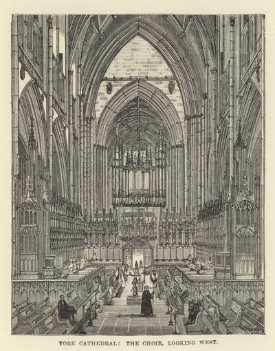 Catedral de York, o coro, olhando para o oeste de English School