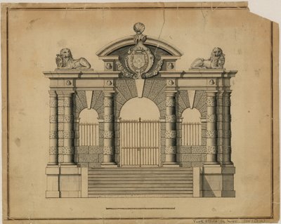 Escadas de York por Inigo Jones, c 1626 de English School